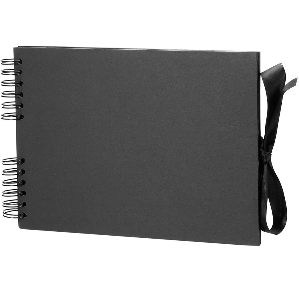 Scrapbook Album Sketch Horizontal Photo Album,with 40‎ Sheets Khaki Pages,Black